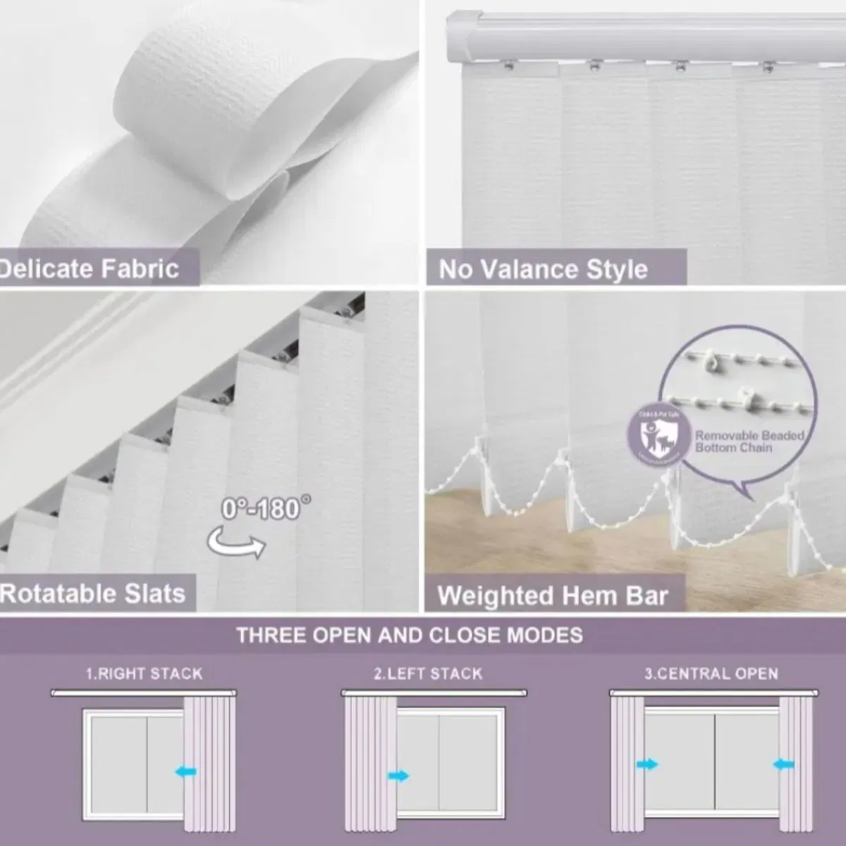 Newest Design Blackout Fabric Rotatable Slats Curtain Vertical Blind for Gallery