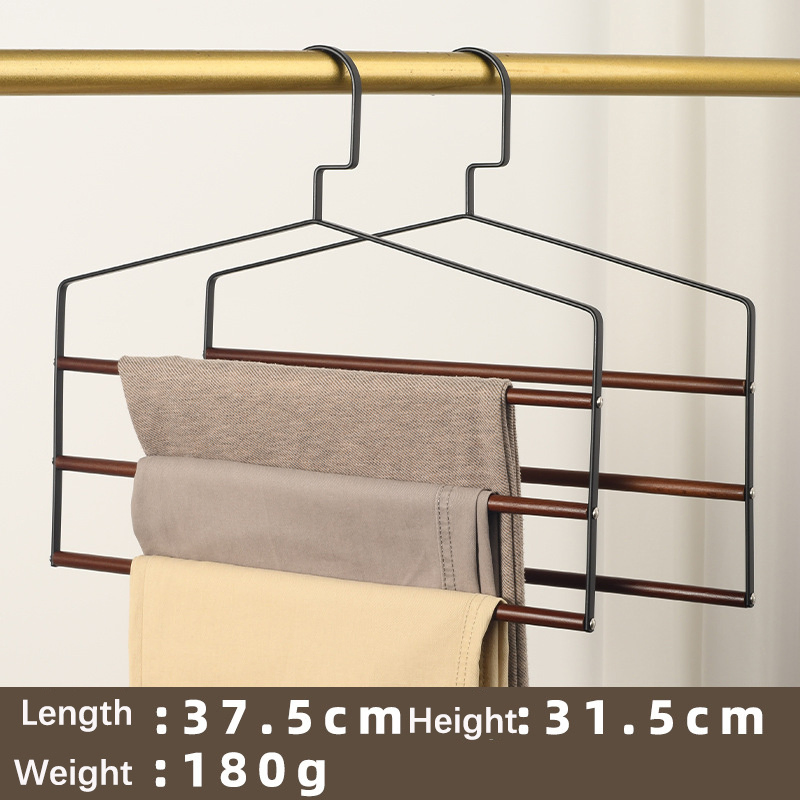Pants Hangers Non Slip 3 Pack Space Saving Hangers Multi-Layer Swing Arm Pants Hanger Iron Space Saver Hanger Closet Storage Organizer for Jeans Trouser