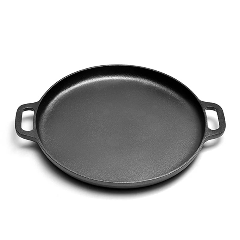 China Popular Pre-Seasoned Round Oven 14-Inch Cast Iron Pizza Pan for Baking