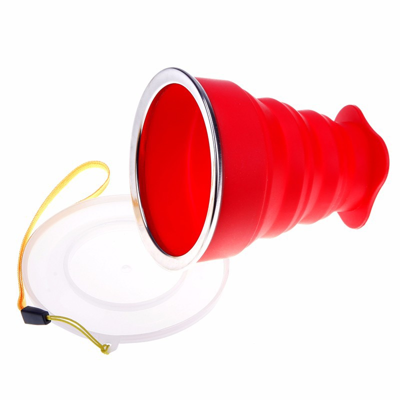 Custom Logo Travel Silicone Retractable Folding Cup Outdoor Collapsible Cups