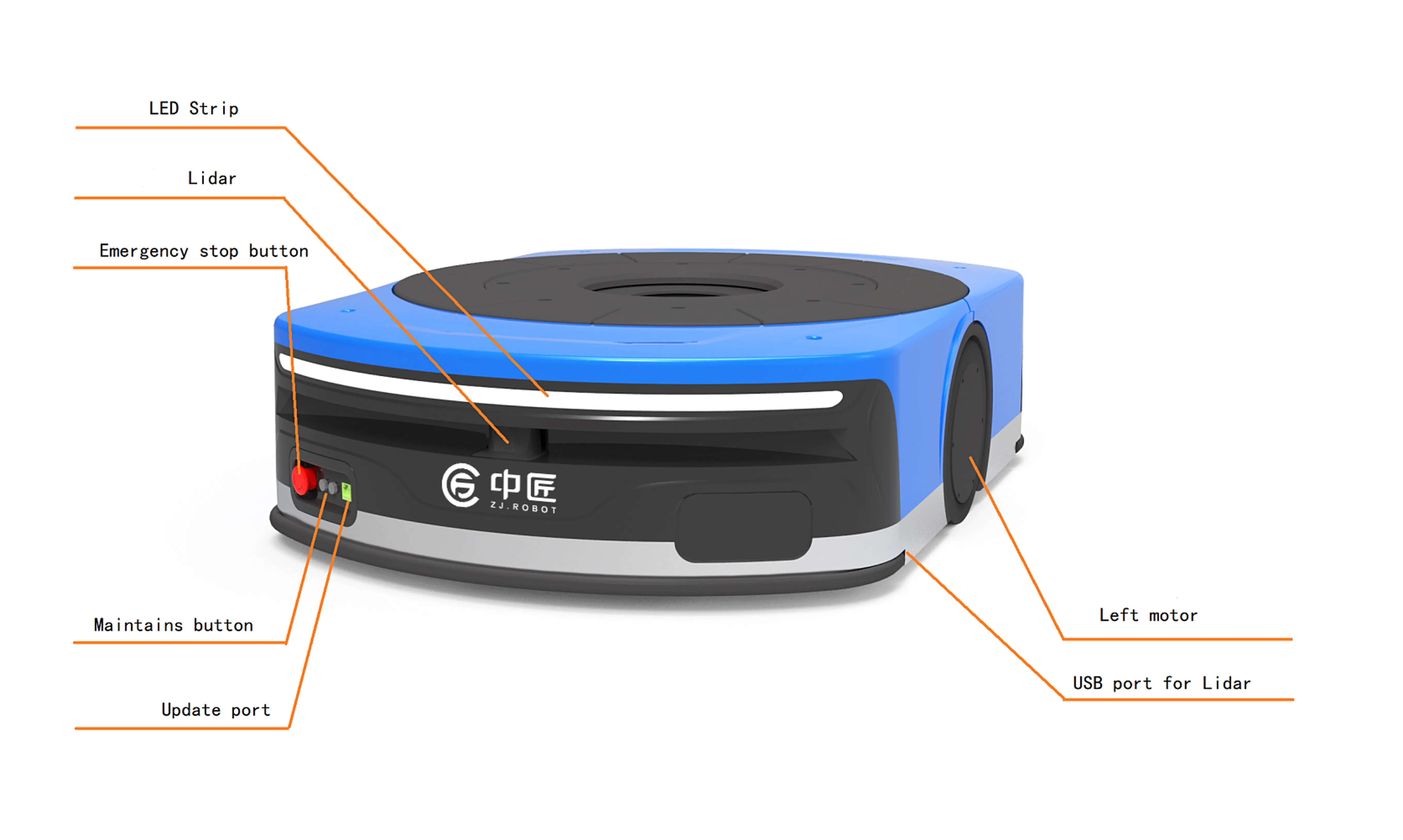 Smart Logistics Solutions with Customizable Blue Automated Guided Vehicles