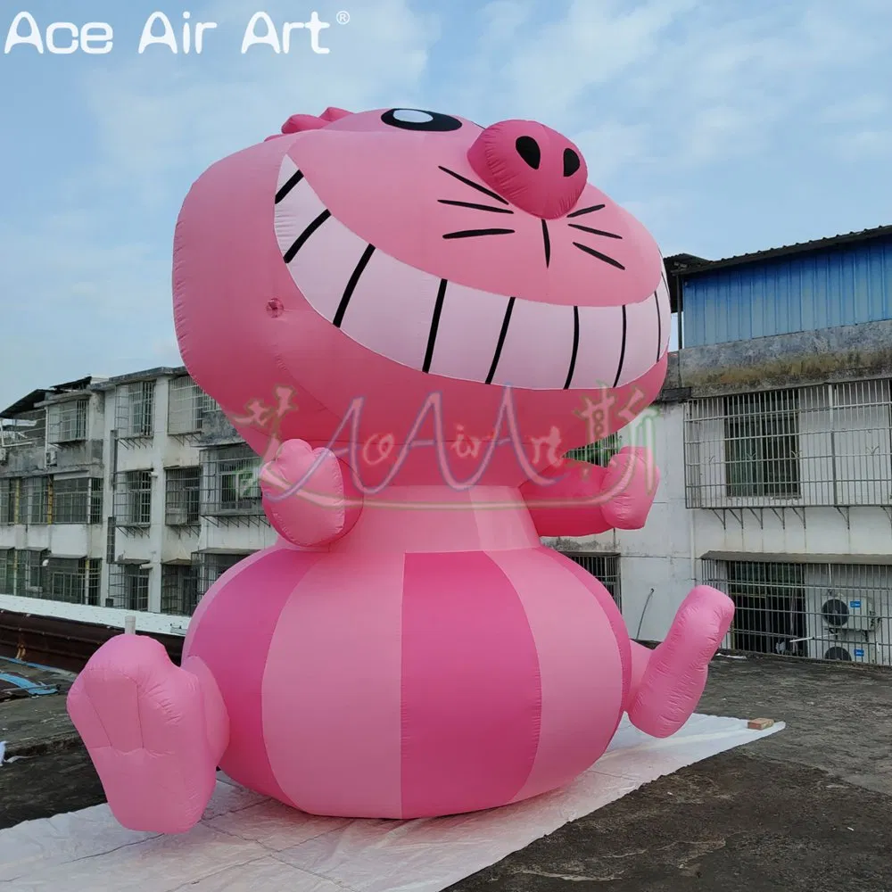 Door to Door Alice in Wonderland Inflatable Cat Cartoon Inflatable Big Mouth Cat Balloon Model for Outdoor Parade Events