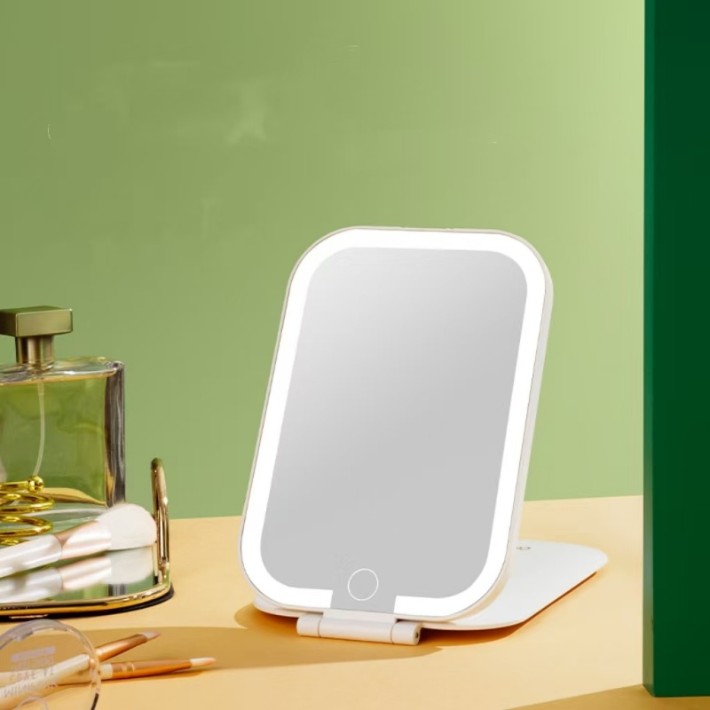 Portable Desktop Makeup Mirror Standing Folding Vanity Mirror for Cosmetic