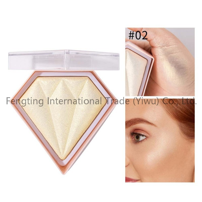 Cross-Border Mineral Contouring Diamond Highlighter Stereo Brightening Glitter Skin Tone Makeup Setting Powder Cake Blush