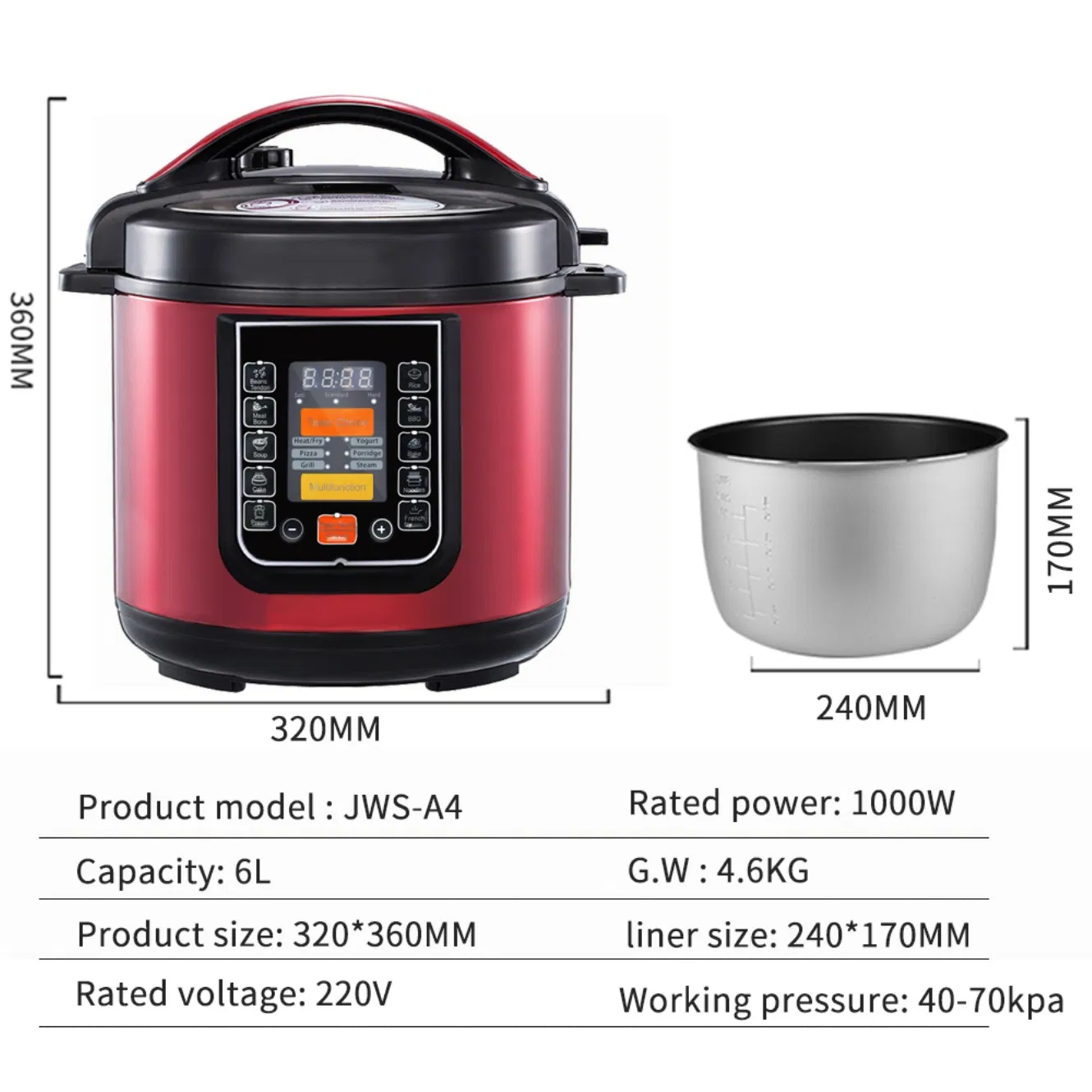 Home Appliance Beginner-Friendly Stew Pot Electric Pressure Cooker Multi Rice Cooker