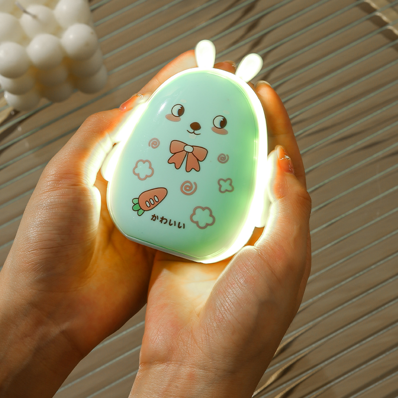 Cartoon Rabbit Beautiful Mirror Hand Warmers a Beautiful Mirror Hand Warmer for Both Adults and Children
