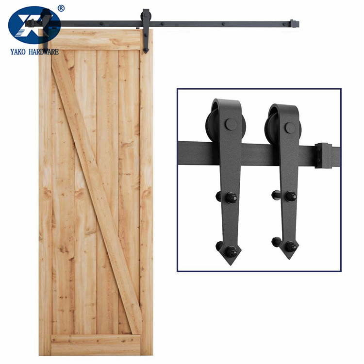 Carbon Steel Barn Door Hardware Arrow Shape Sliding Barn Door System Hardware