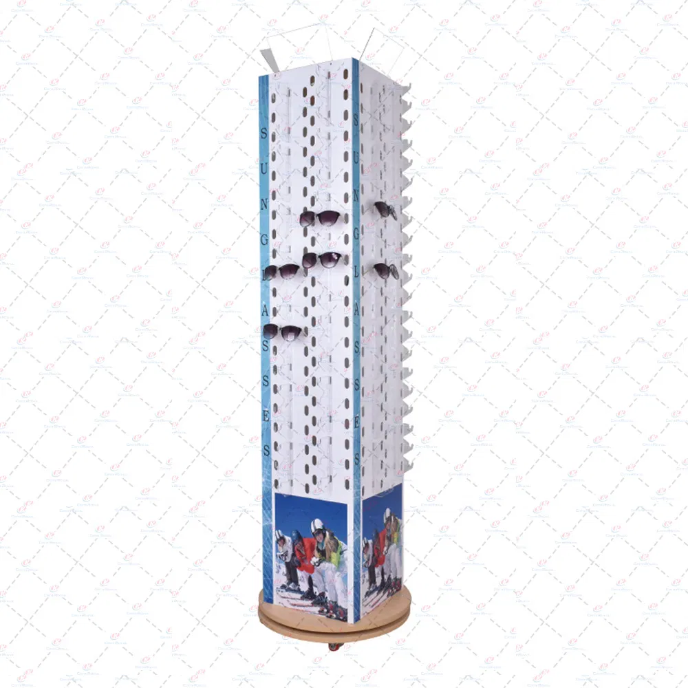 Wholesales Customized Floor Standing Sunglasses Eyewear Eyeglass Display Stand Corrugated Cardboard Display