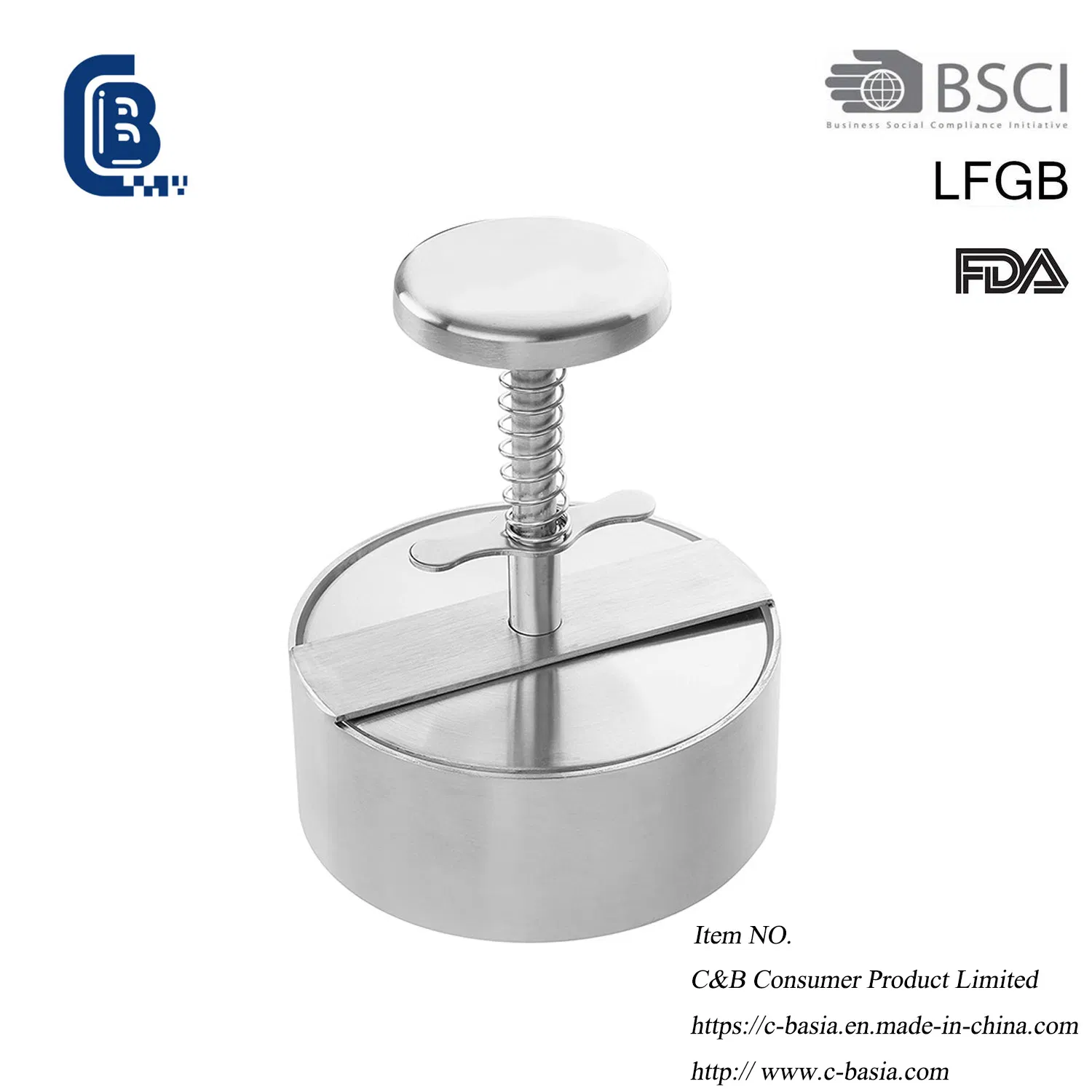 Food Grade Stainless Steel Hamburger Manual Press Mould, BBQ Beef Meat Press Patty Maker, DIY Burger Cooking Tools