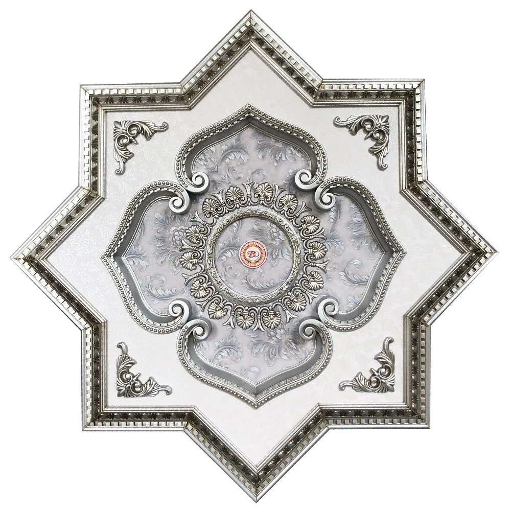 Electroplated Silver Antique Polygon Polystyrene Art Lamp Pool