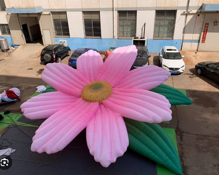 2024 New 10m Long Inflatable Blooming Wedding Flowers with LED Lights