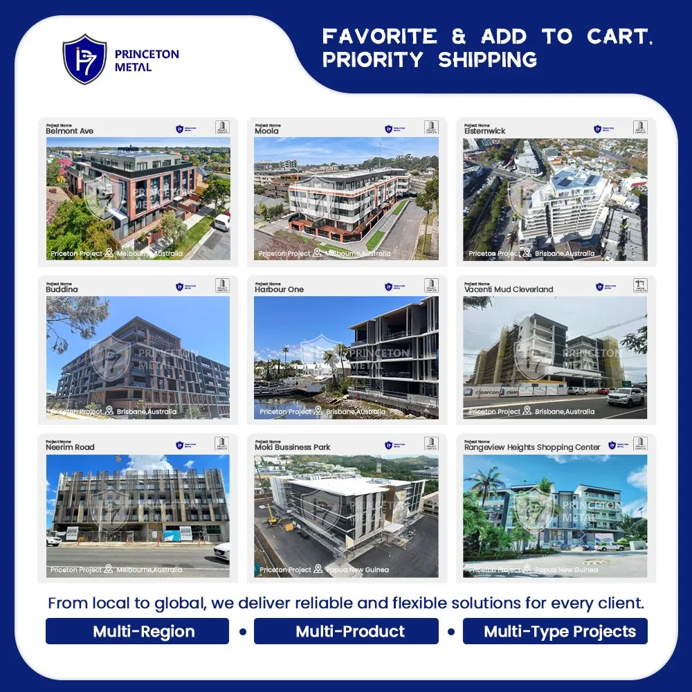 No Rust Modern Design Custom Balustrade Balcony Handrail Staircase Aluminum Railing for Commercial Building Project Australian Standard