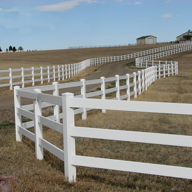 Vinyl PVC Post and Rail Fence, PVC Farm Horse Fence for Paddock