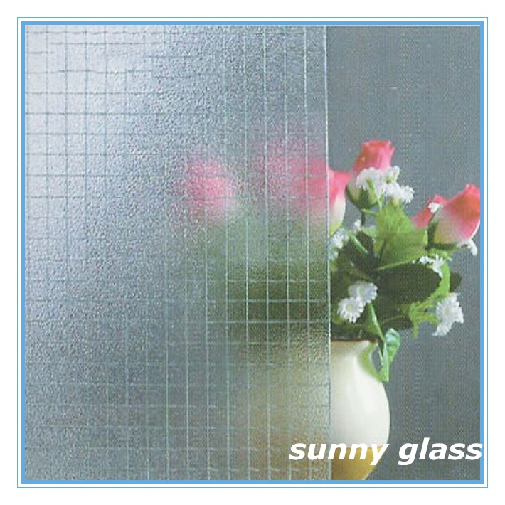 6mm 1830*2440mm Nashiji Patterned Tempered Safety Wired Glass
