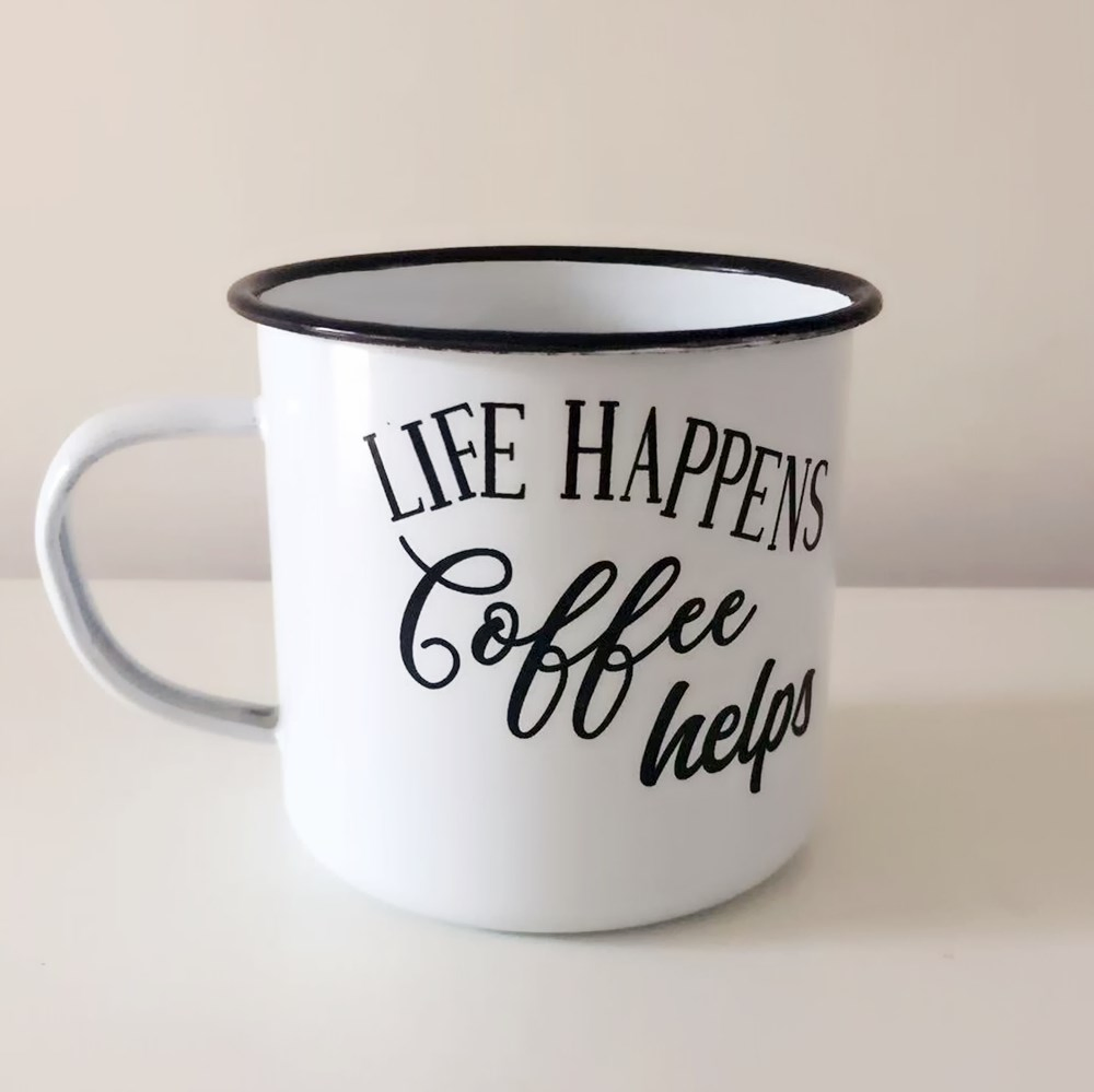 Latin Style Customized DIY Designs Enamelware Camping Mug