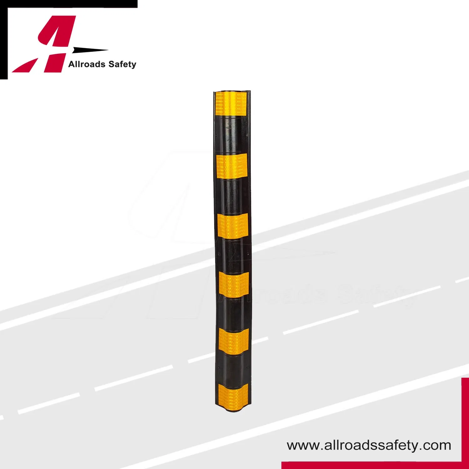 120cm Reflective Rounded Rubber Wall Corner Guard