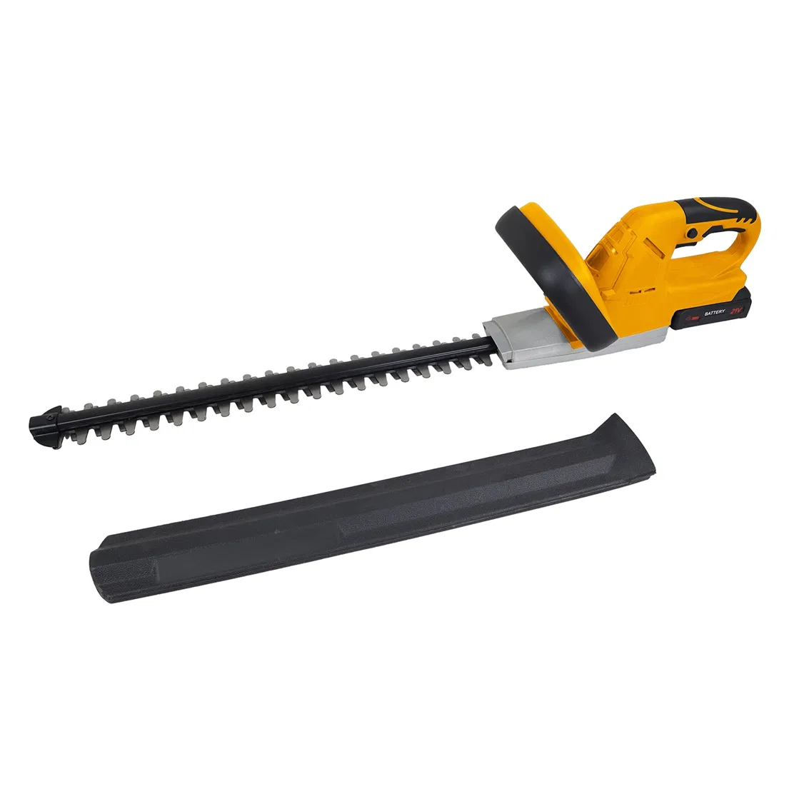 Professional 21V Cordless Hedge Trimmer with 660mm Dual-Action Blades, Brushless Motor, Anti-Vibration System, 45°/90° Rotating Rear Handle