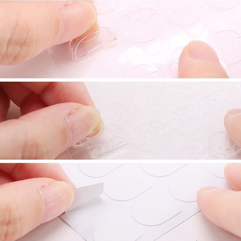 Press on Thin Double Side Jelly Nail Glue Adhesive Waterproof Tape Stickers for Manicure Fake Nail Toe Tips