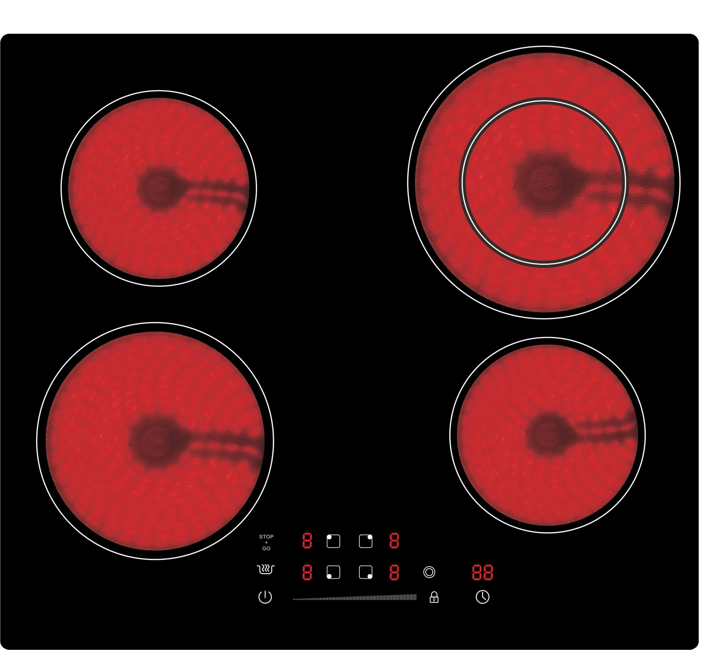 60cm Built-in  4 burner 6000W  electric ceramic hob