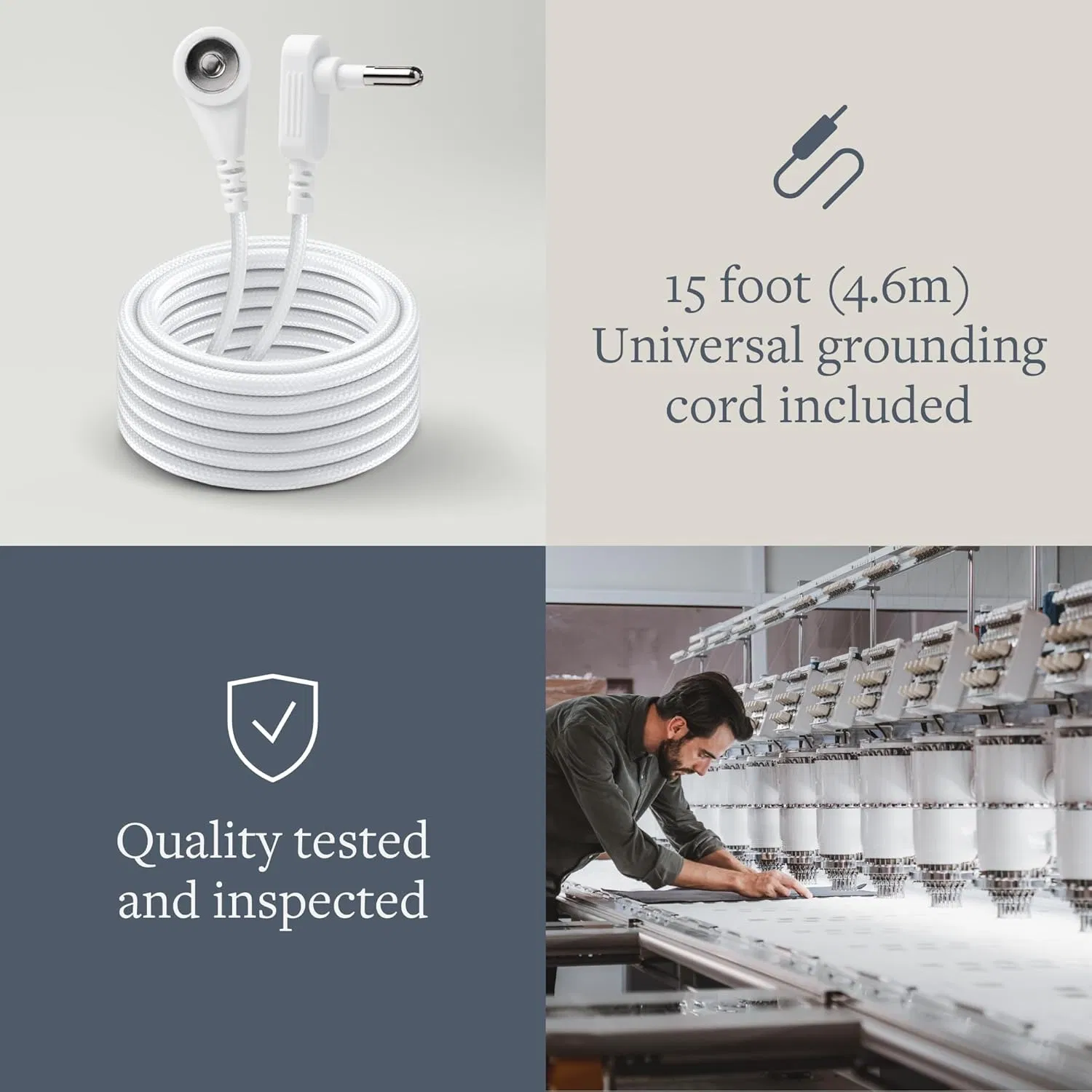 Grounding Sheets, Earthing Fitted Sheet Earth Connected Bedding Fitted Earth Sheets with Grounding Cord