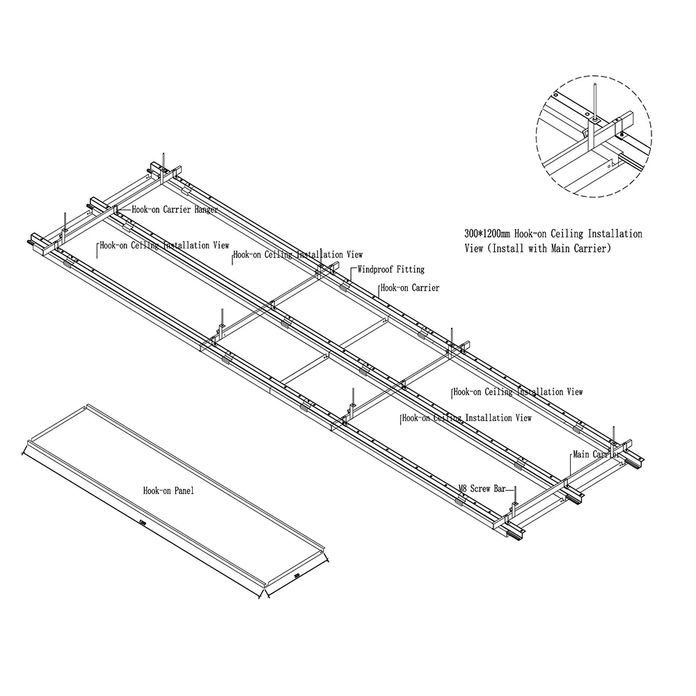 Interior Building Material Metal Decorative Panel Hook-on Aluminum Cladding Panel