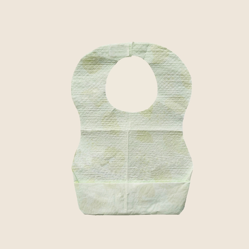 Trendy Light Green Non-Woven Adult Bibs for Effortless Dining