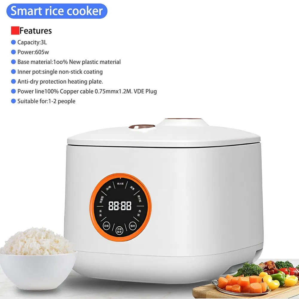 Spacious 3L Zd-30xpl Stainless Steel Rice Cooker for Family Meal Preparation