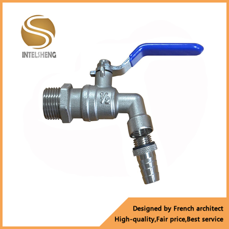 1/2′ ′ 3/4" Forged Brass Ball Bibcock Water Valve Tap Faucet for Washing Machine Nickel Plating