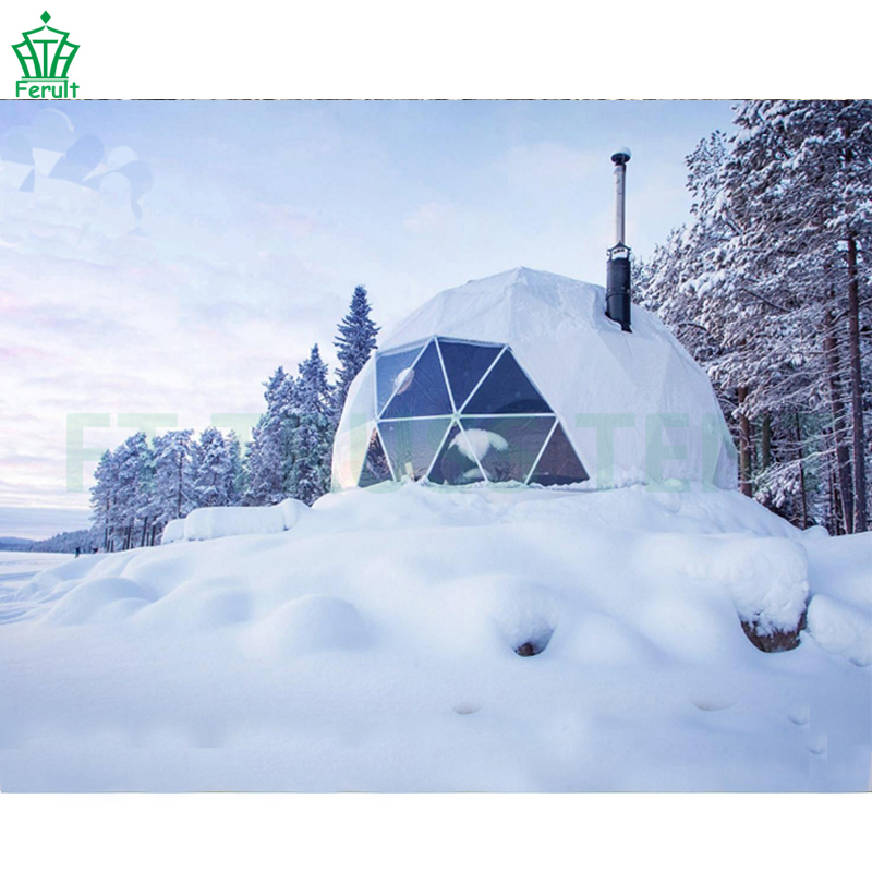 Winter Sphere Glamping Tent Dome Geodesic Steel Dome House Resort Igloo Tent with PVC Wall for Outdoor