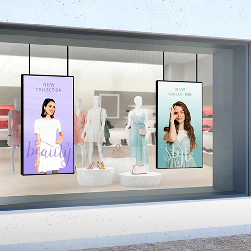 55 Inch High Brightness Advertising Kiosk 4K Digital Signage Indoor LCD Display Hanging LCD Screen