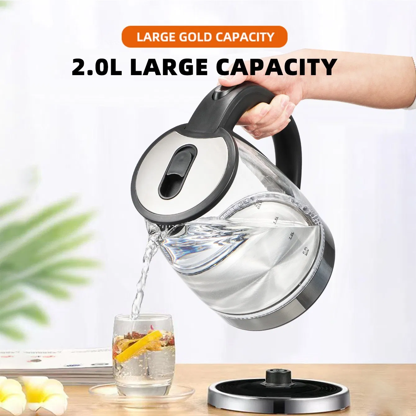 Square Smart Electric Kettle 1.7 Liters 2200W Metal China Wholesale Tuya Square Electric Kettle with Temperature Control