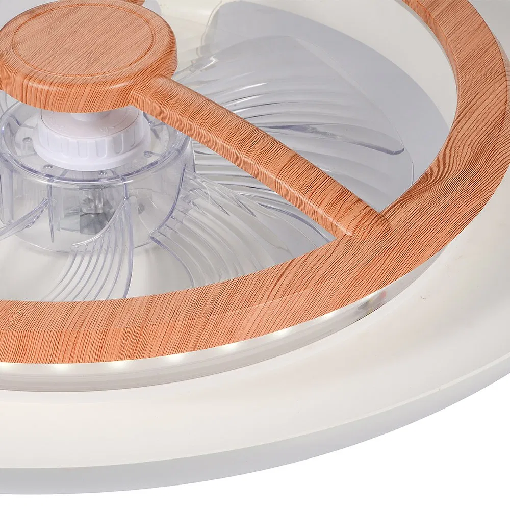 Wholesale LED Ceiling Fan Light High Quality with Wooden Effect Ring