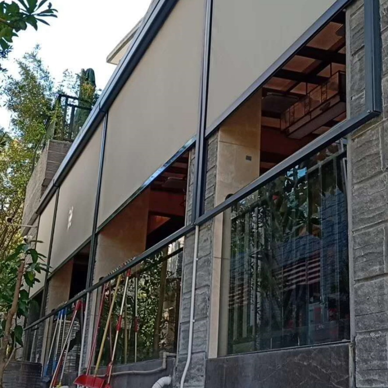 Outdoor Zip Track Roller Blind Ultra-Durable Shading Windows Vertical Curtain Motorized