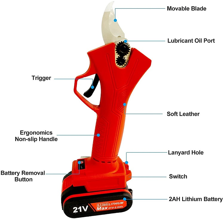 Аккумуляторный секатор Mifuse MS-25, 25 мм
