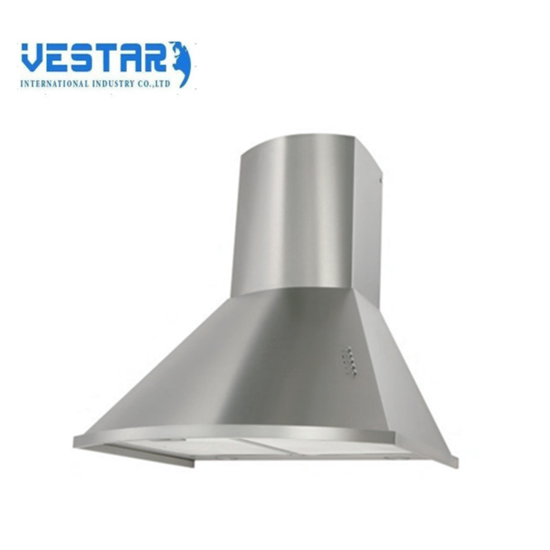 Copper Motor Kitchen Range Hood with Black Chimney