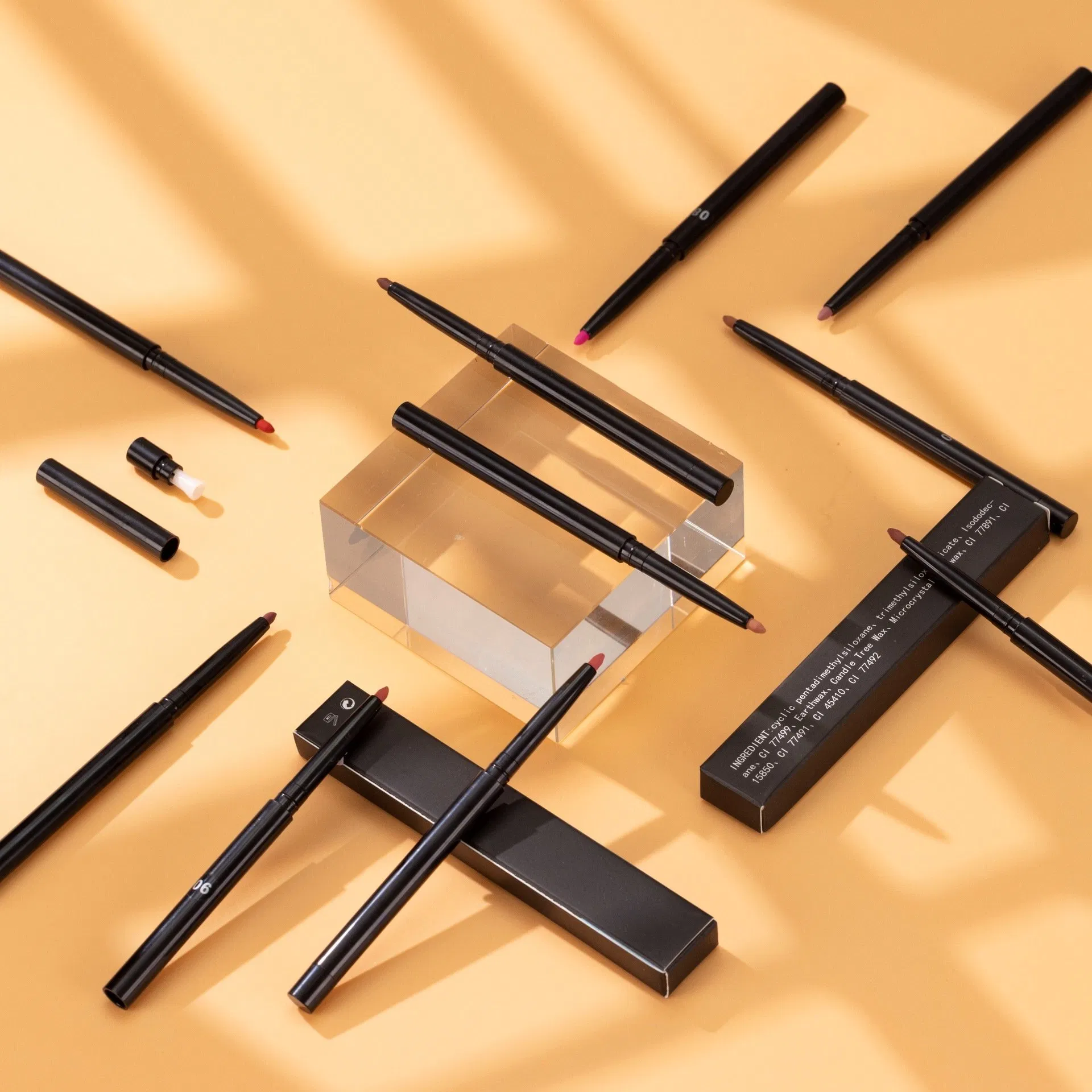 Long Lasting Dark Brown Lipliner Pencil Private Label Waterproof Vegan Cruelty Free Creamy Lip Liner