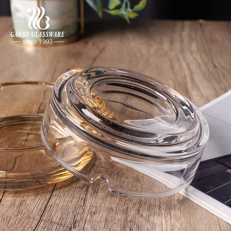 3.8 Inches Wholesale Classic Ashtray Customized Colored Glass Ashtray for Cigarette