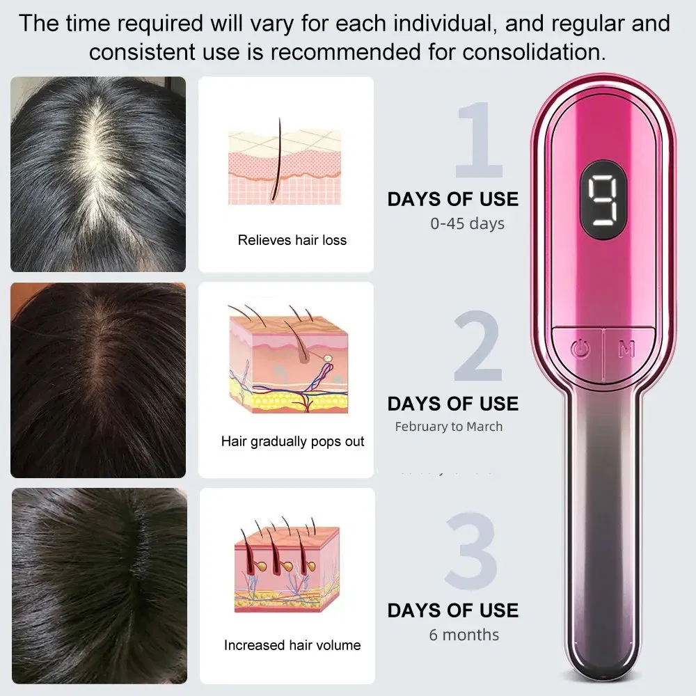 Hair Loss Treatment Hair Growth Brush Serum Importing Brush Vibration Scalp Massager Comb Laser Hair Growth Comb