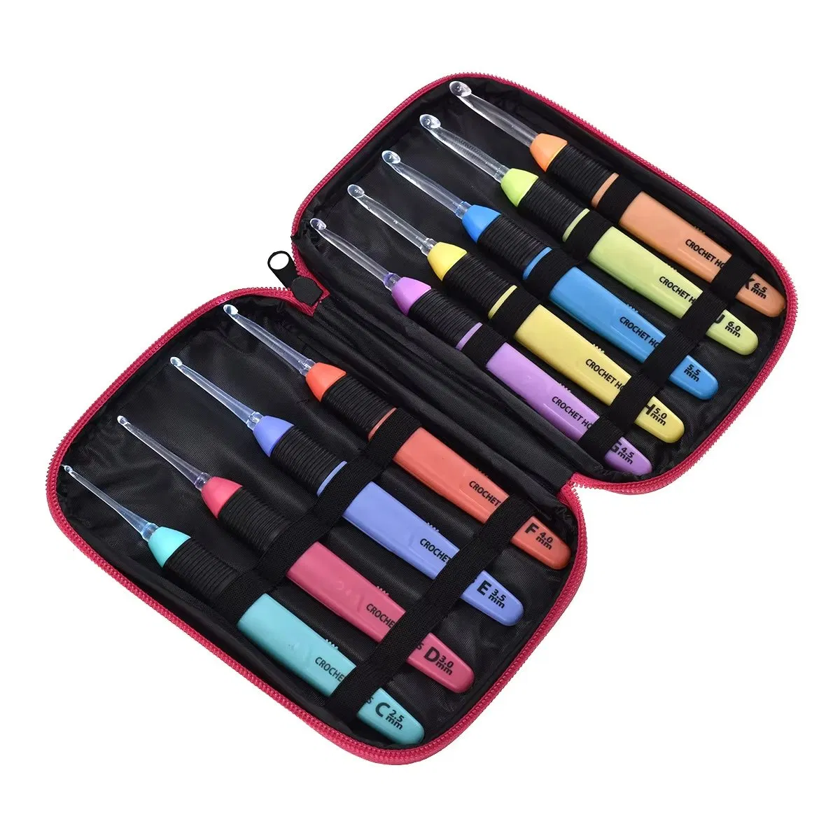 LED Crochet Hooks Kit 9 Colorful Light-up Needles for Knitting and Sewing