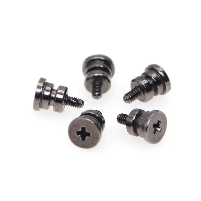 Factory Custom Carbon Steel Black Nickel Plated Flat Head Phillips Groove Captive Panel Screw Step Screw