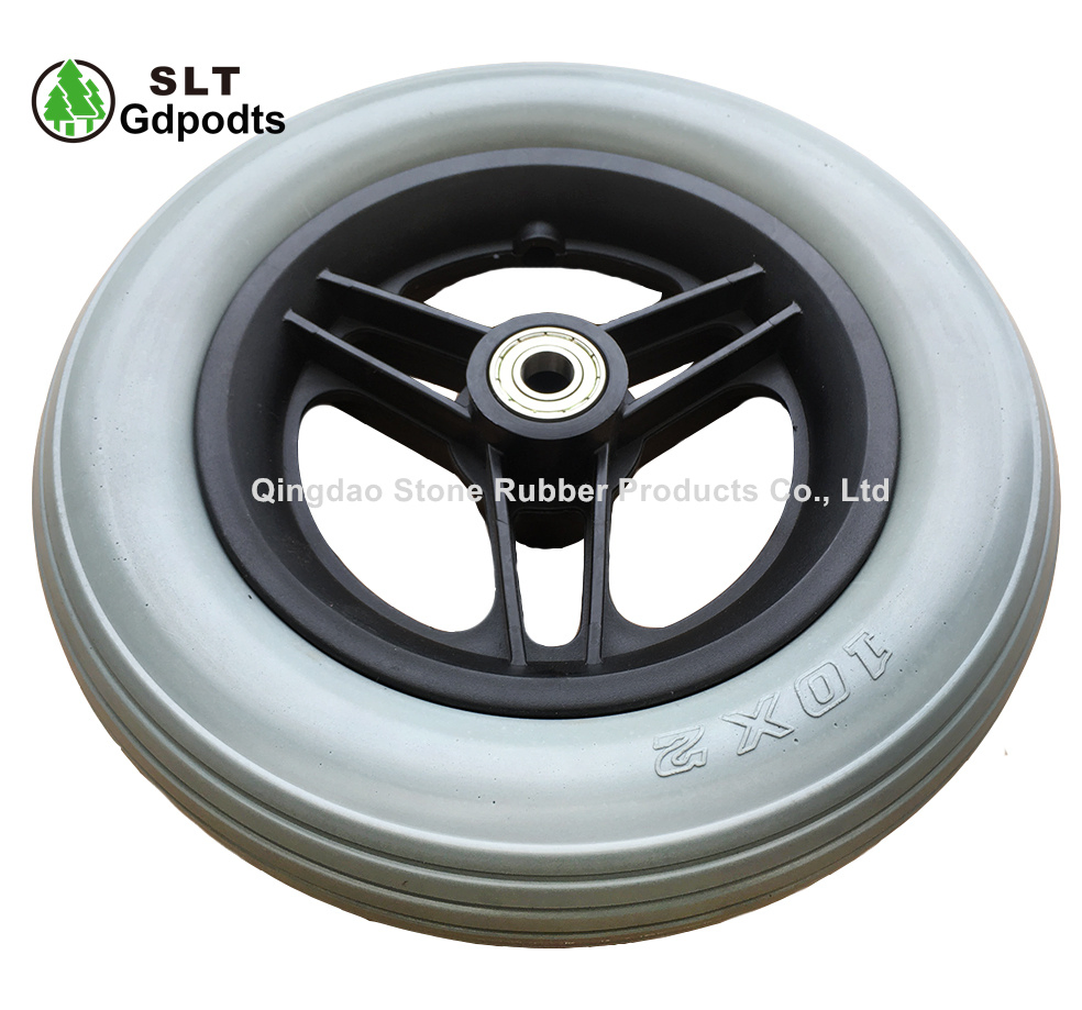 10X2.5 PU Tire for Wheelchair Front Wheel Cart Wheel