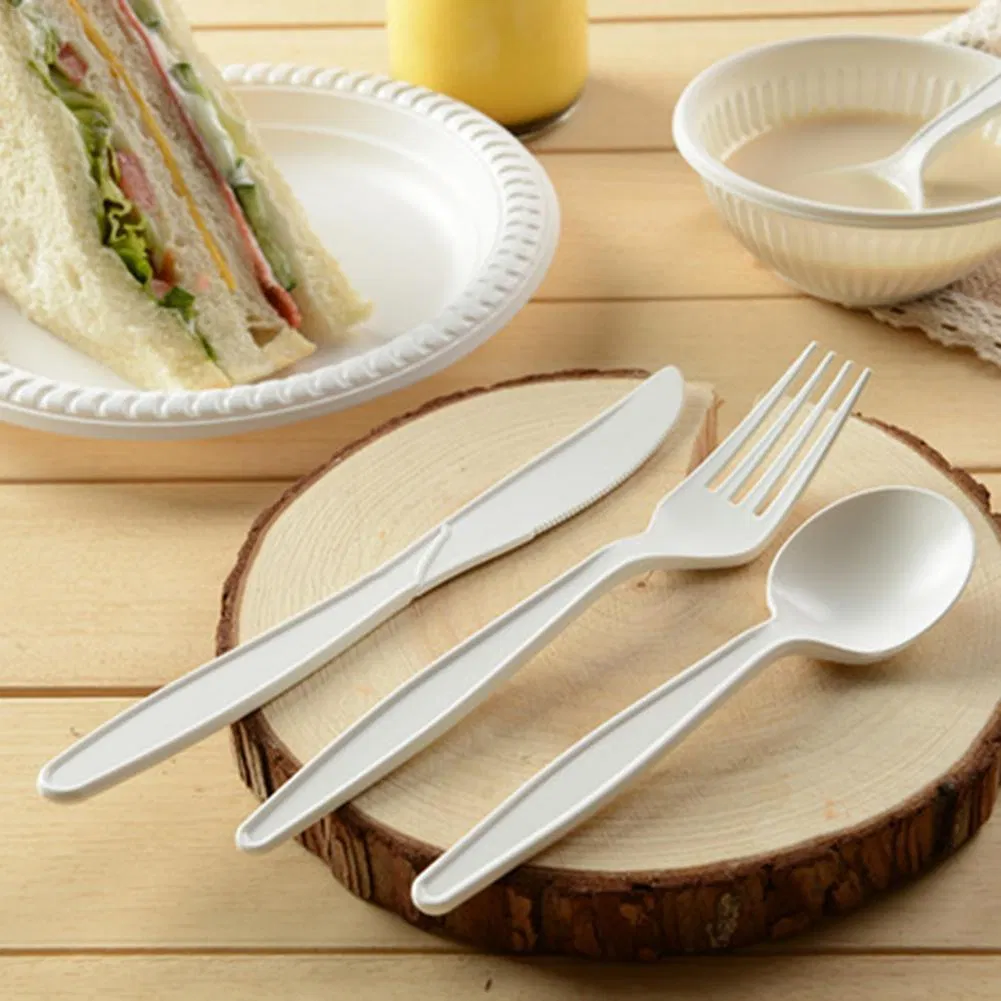 100% Compostable Forks Spoons Knives Cutlery Combo Set Disposable Utensils Eco Friendly Durable Tableware