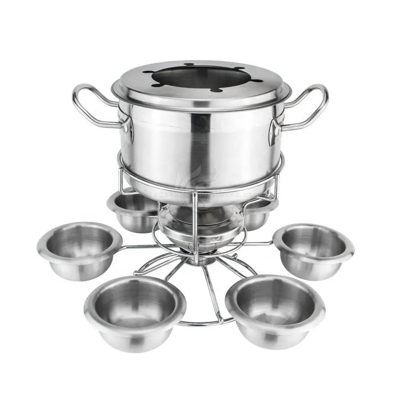 Набор для фондю из нержавеющей стали с подогревом