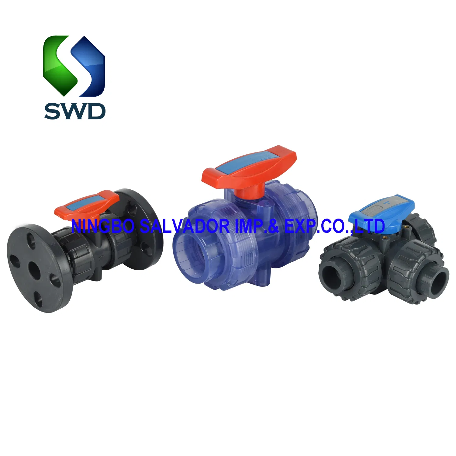 Transparent PVC Double Union Ball Valve 1/2''-10'' Socket Threaded ANSI/DIN/JIS/Cns Standard for Industrial Water Supply