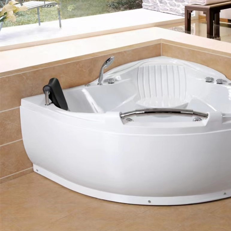 Угловая гидромассажная ванна DMAN 8002, белая