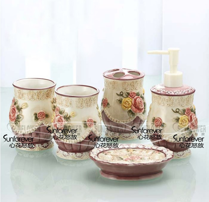 Набор мыльниц и стаканов для ванной F202, 5 предметов