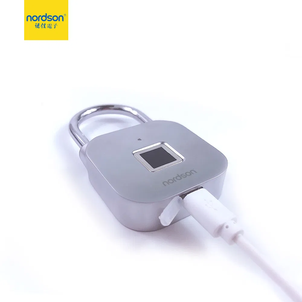 Portable IP62 Waterproof Mini LED Light Fingerprint Padlock for Bike Home Handbag Cabinet