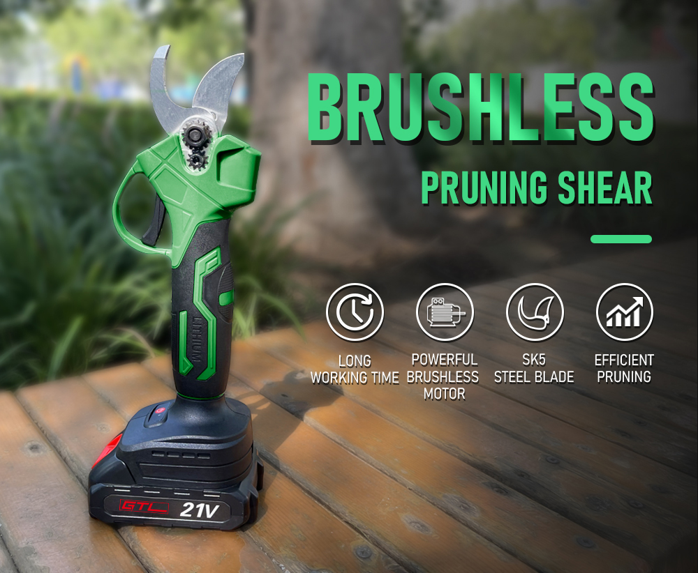 Brushless Cordless Lithium Battery Scissors Pruner Electric Pruning Shear for Branches