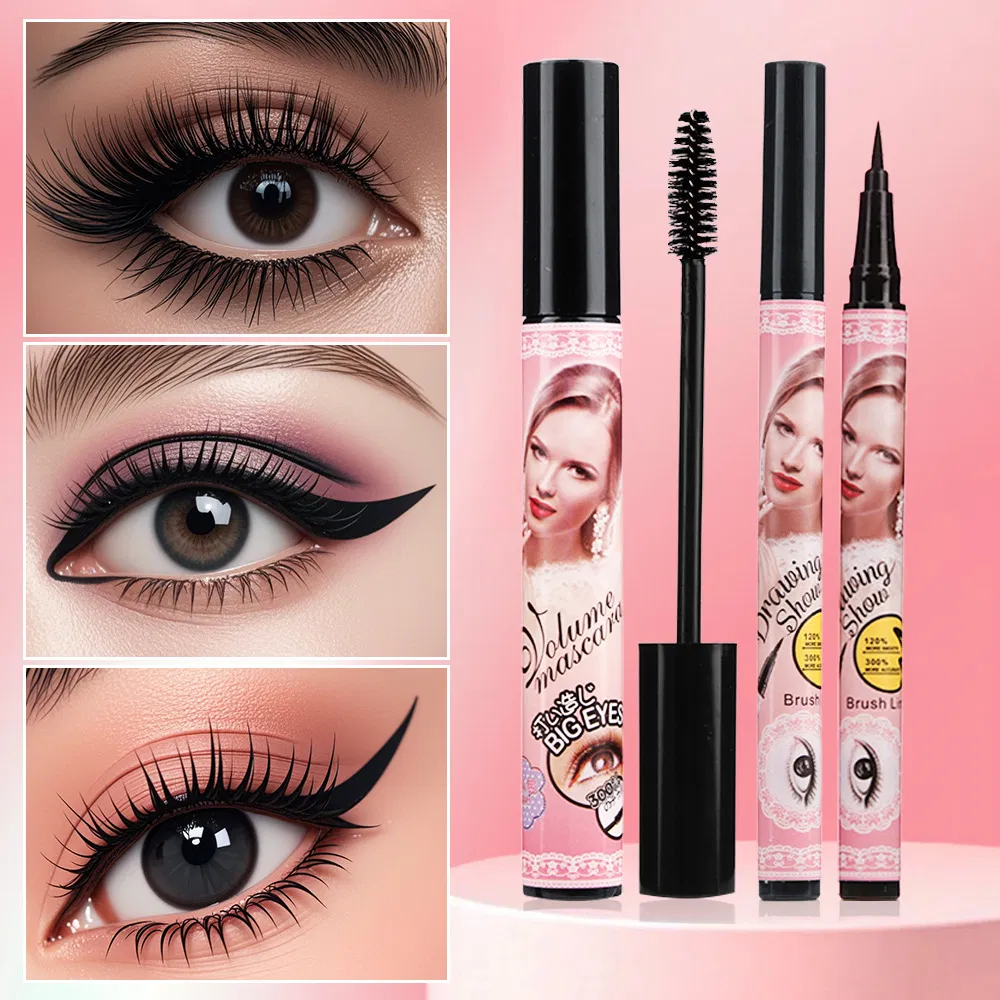 Waterproof Thick Long Curling Silicone Brush Head Three-Dimensional Natural Eyeliner+Msacara