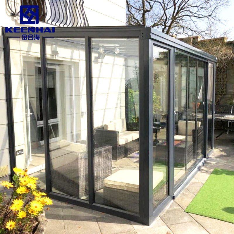 Curved Eave Home Office Terrace Backyard Porch Glass House Aluminum Sunroom